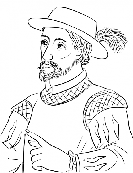 Juan Ponce de LeÃ³n coloring page image