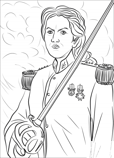 Juana Azurduy coloring page image