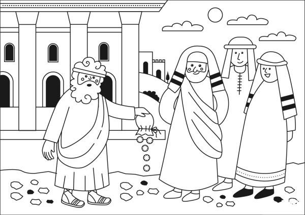 Judas Returns the Money coloring page image