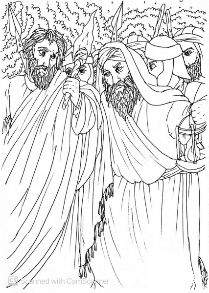 Judas the Man I Kiss He is the One Whom You Should Arrest coloring page image
