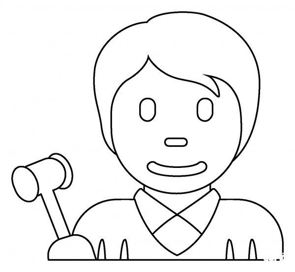 Judge Emoji coloring page image