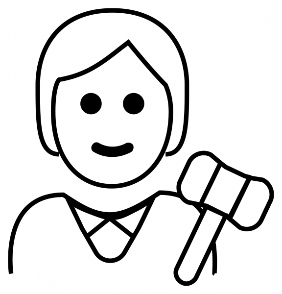 Judge Emoji coloring page image