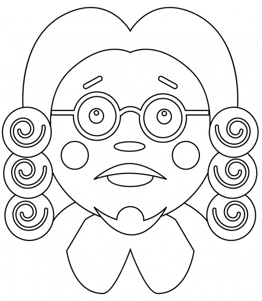 Judge Wig coloring page image