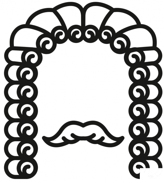 Judge Wig coloring page image
