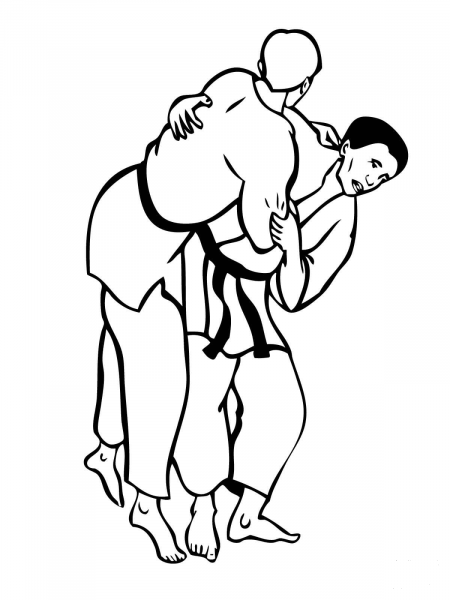 Judo Fight coloring page image