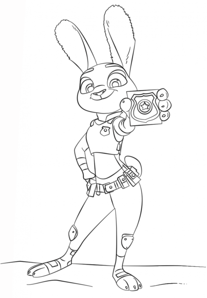 Judy Hopps from Zootopia coloring page image