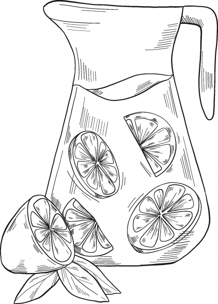 Jug of Lemonade coloring page image