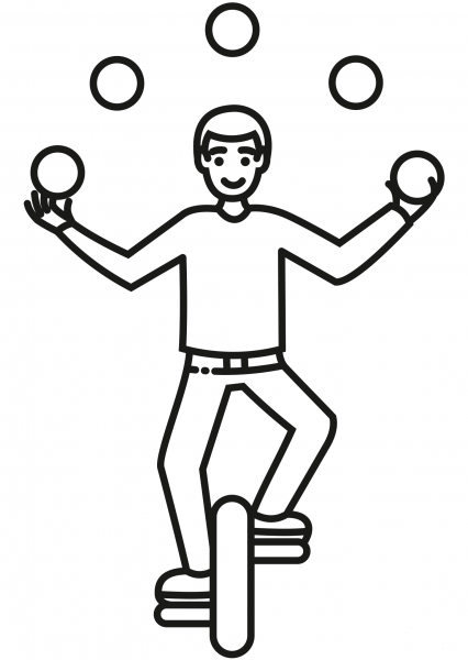 Juggler coloring page image