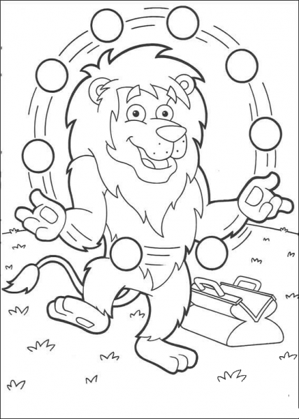 Juggling balls coloring page image