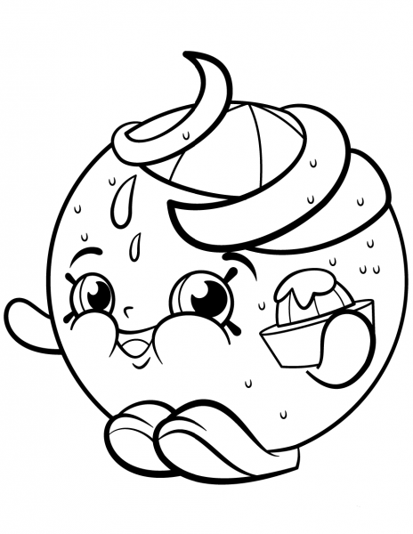Juicy Orange Shopkin coloring page image