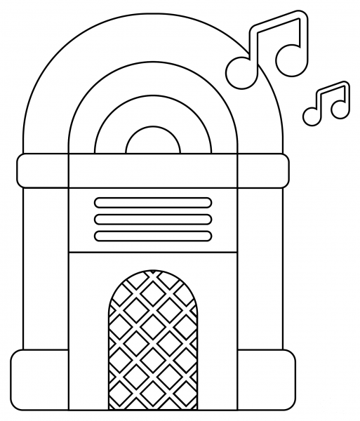 Jukebox coloring page image