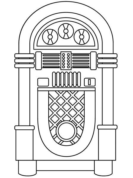 Jukebox coloring page image