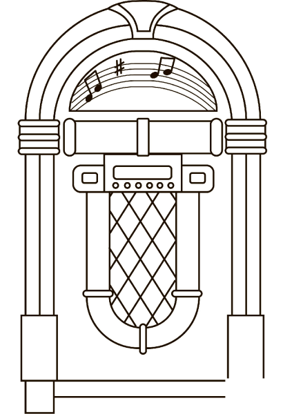 Jukebox coloring page image