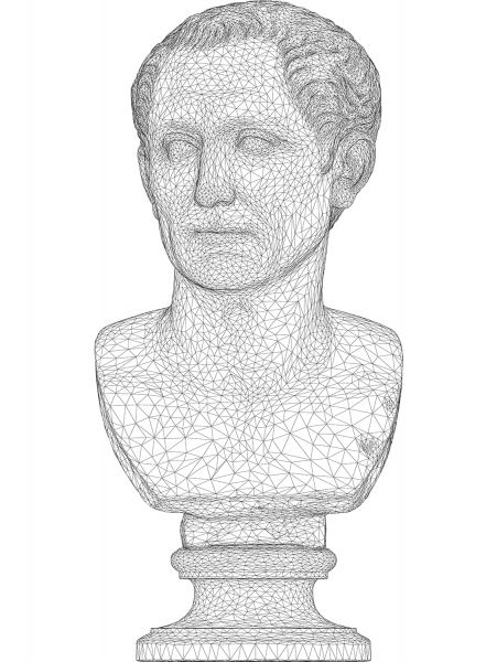 Julius Caesar Bust 3D 2 Wireframe coloring page image