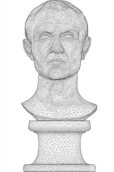 Julius Caesar Bust 3D Wireframe coloring page image
