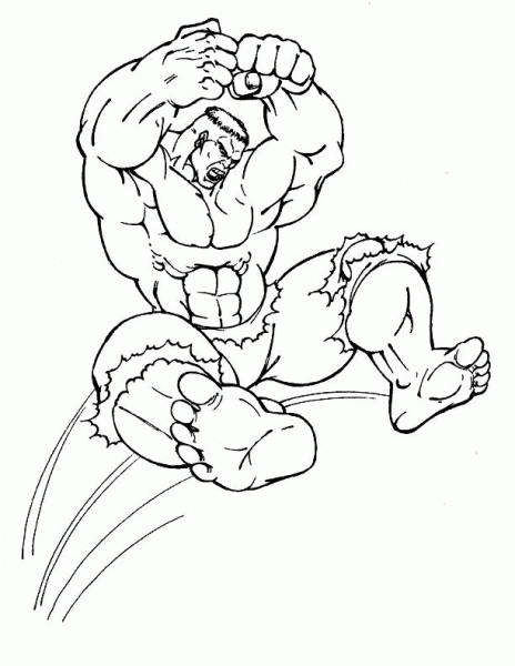 Jumping Hulk  coloring page image