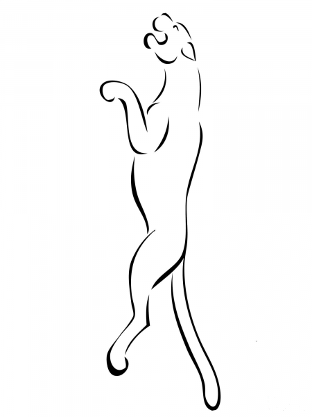 Jumping Puma coloring page image