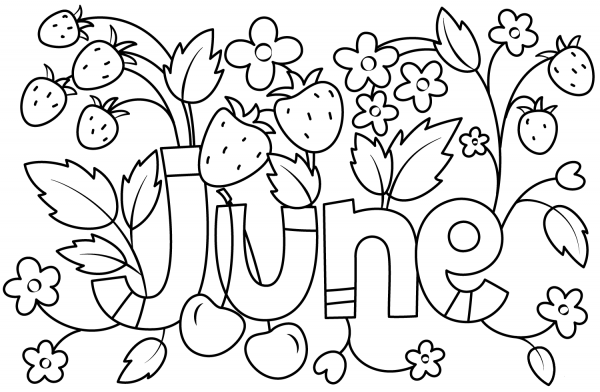 June coloring page image