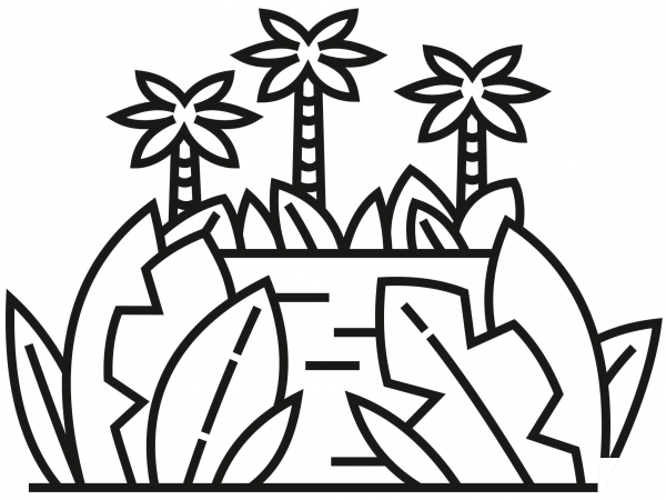 Jungle coloring page image