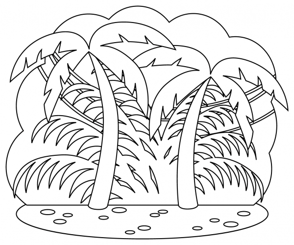 Jungle coloring page image