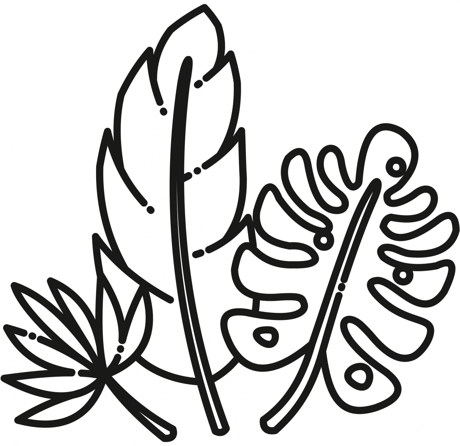 Jungle Leaves coloring page ColouringPages