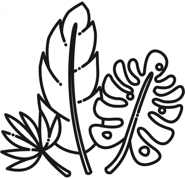 Jungle Leaves coloring page image
