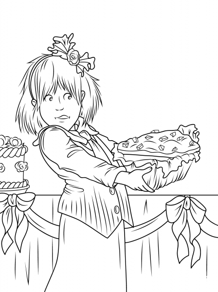 Junie B. Jones and The Yucky Blucky Fruitcake coloring page image