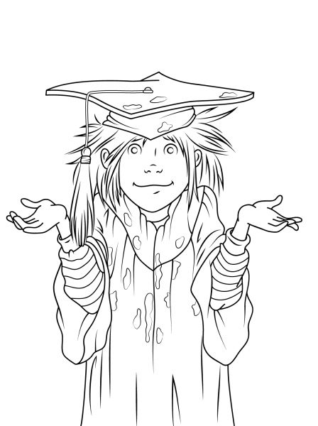 Junie B. Jones is a Graduation Girl coloring page image
