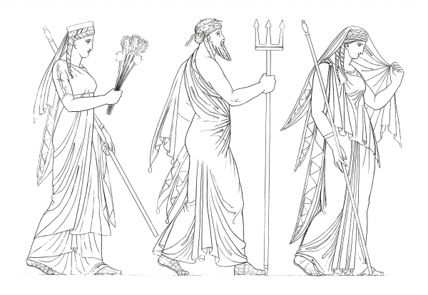 Juno, Neptune, Ceres coloring page image