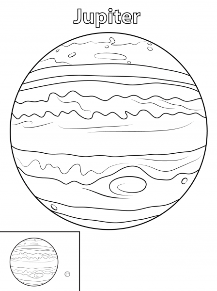 Jupiter Planet coloring page image