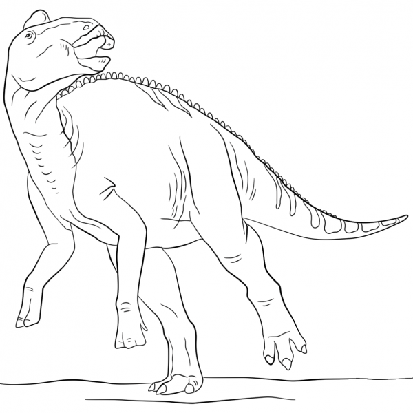 Jurassic Edmontosaurus coloring page image