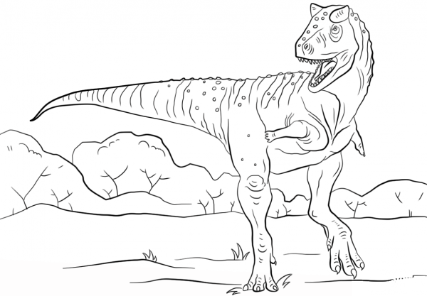 Jurassic Park Carnotaurus coloring page image