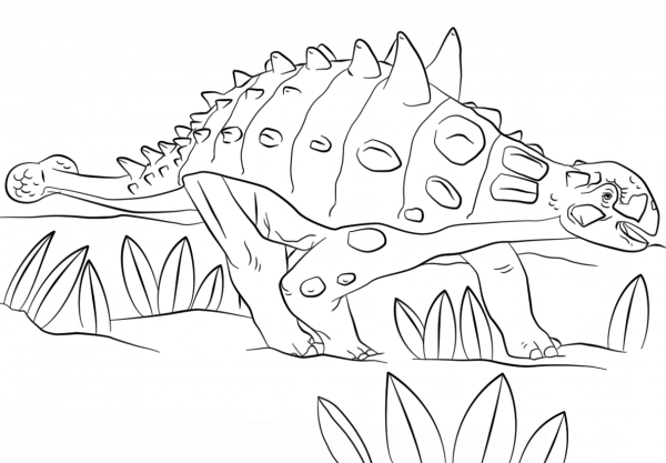 Jurassic Park Euoplocephalus coloring page image