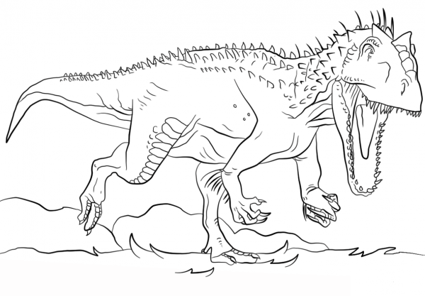 Jurassic Park Indominus Rex coloring page image
