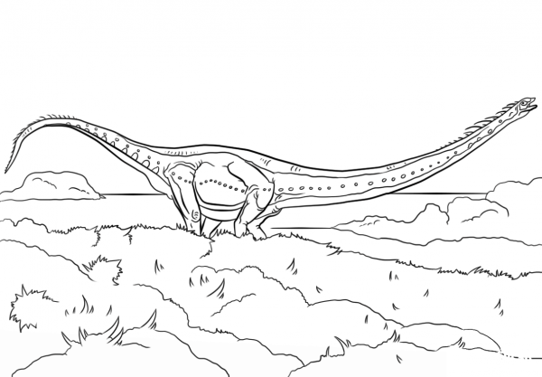Jurassic Park Mamenchisaurus coloring page image