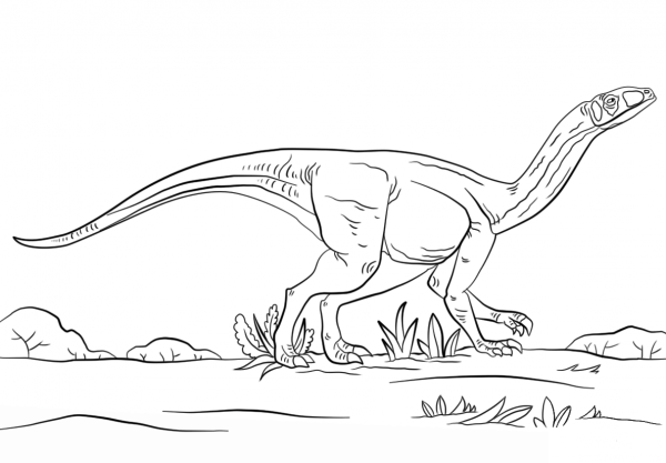 Jurassic Park Mussaurus coloring page image