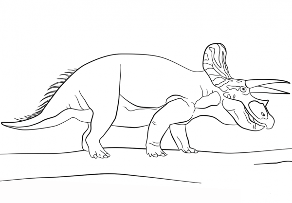 Jurassic Park Triceratops coloring page image
