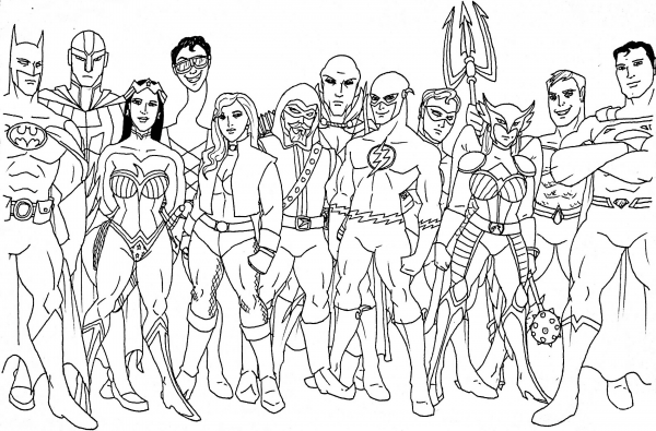 Justic League coloring page image