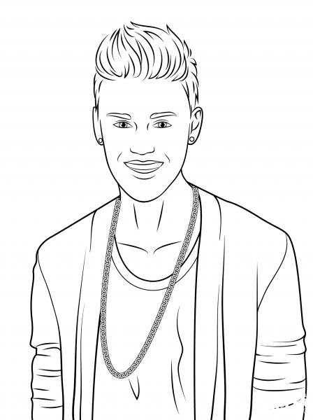 Justin Bieber coloring page image