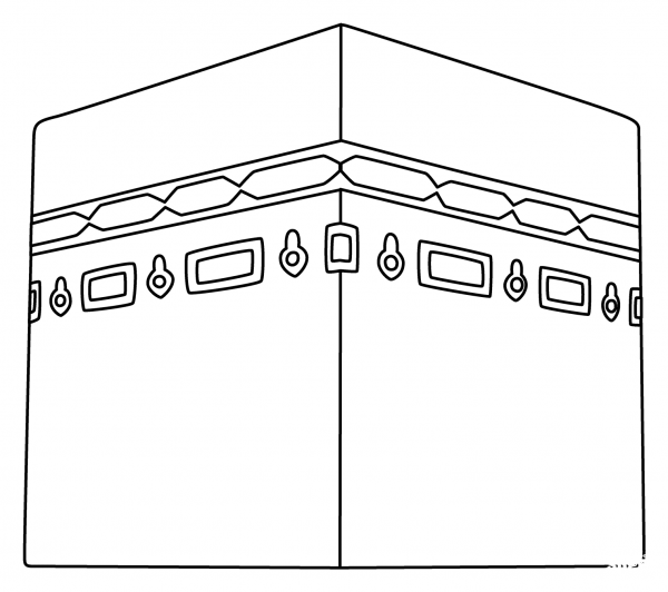 Kaaba Emoji coloring page image