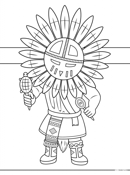 Kachina Doll coloring page image