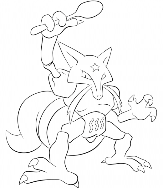 Kadabra coloring page image