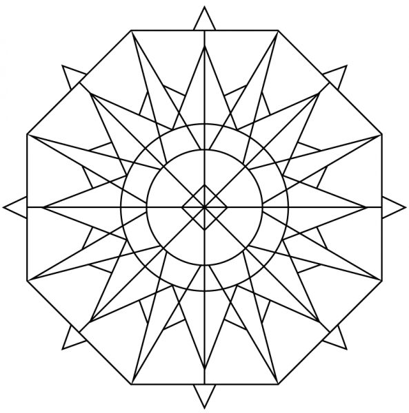 Kaleidoscope coloring page image
