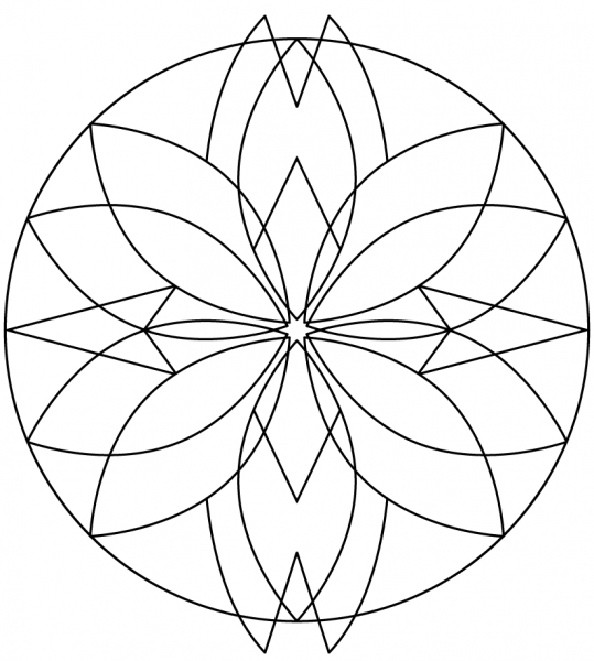 Kaleidoscope coloring page image