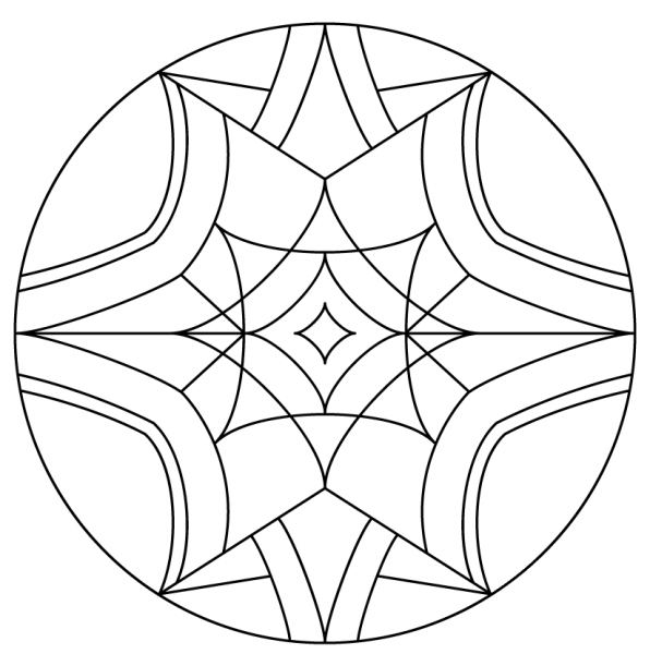 Kaleidoscope coloring page image
