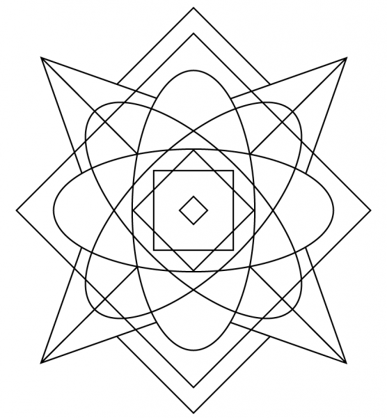Kaleidoscope coloring page image