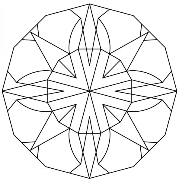 Kaleidoscope Design coloring page image