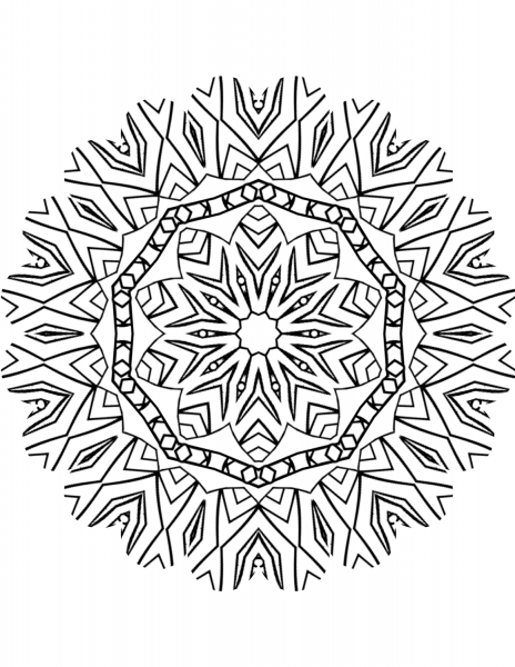 Kaleidoscope Mandala coloring page image