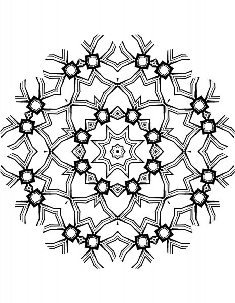 Kaleidoscope Mandala coloring page image