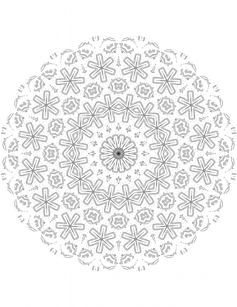 Kaleidoscope Mandala coloring page image